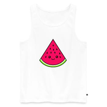 melone lustig - Männer Premium Bio Tank Top - Weiß - Vorne - AI Model Male 178 light (178cm)