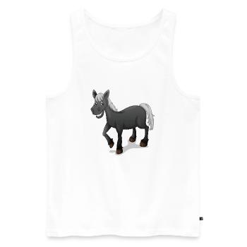 Elegantes Pferdeportrait für Stärke Frauen - Männer Premium Bio Tank Top - Weiß - Vorne - Michal (187cm)