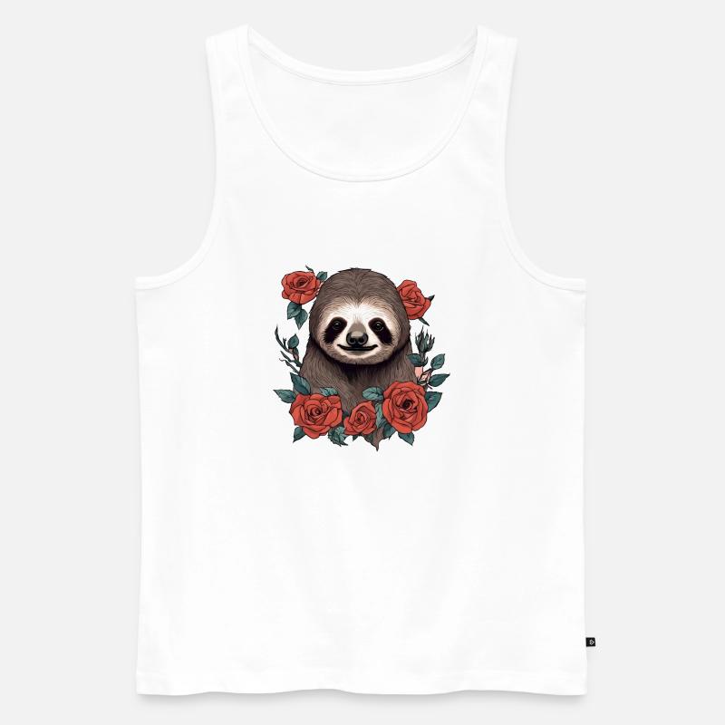 Faultier - Männer Premium Bio Tank Top - Weiß