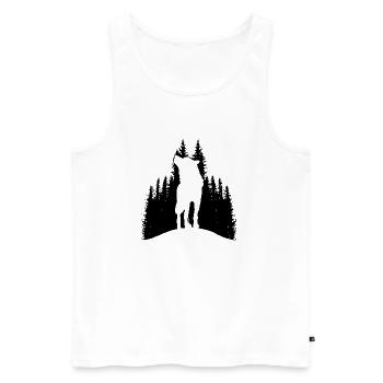 Loup sauvage croquis animaux sauvages randonnée nature âme - Débardeur bio Premium Homme - blanc - Devant - Michal (187cm)