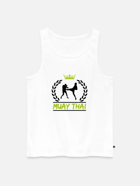 Muay Thai - Men's Premium Organic Tank Top - white