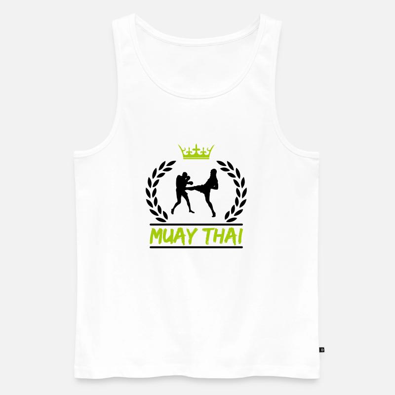 muay thai - Männer Premium Bio Tank Top - Weiß