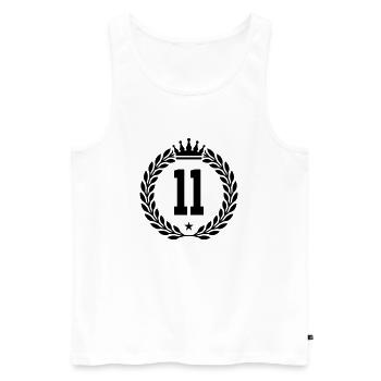11 Couronne - Débardeur bio Premium Homme - blanc - Devant - Michal (187cm)