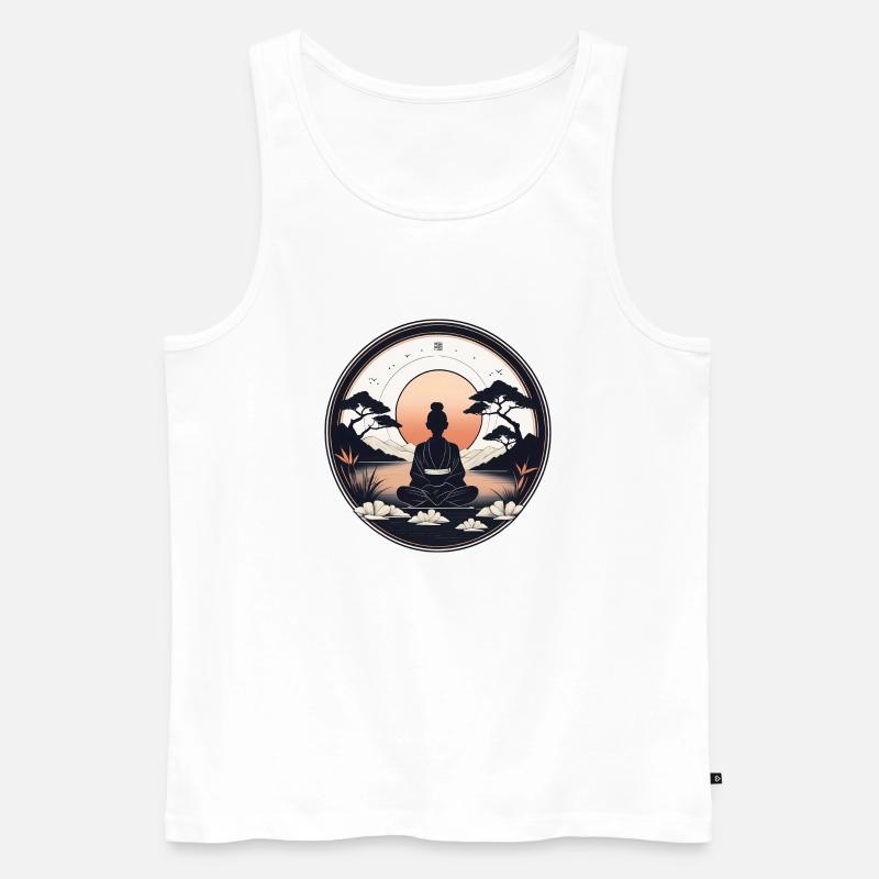 Buddhas Zen-Wasser - Männer Premium Bio Tank Top - Weiß