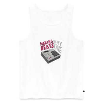 MPC - Making Beats in my Cave - Drumcomputer - Männer Premium Bio Tank Top - Weiß - Vorne - Michal (187cm)