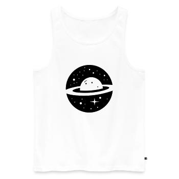 Planet - Männer Premium Bio Tank Top - Weiß - Vorne - AI Model Male 178 light (178cm)