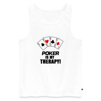 Thérapie par le poker - Débardeur bio Premium Homme - blanc - Devant - Michal (187cm)
