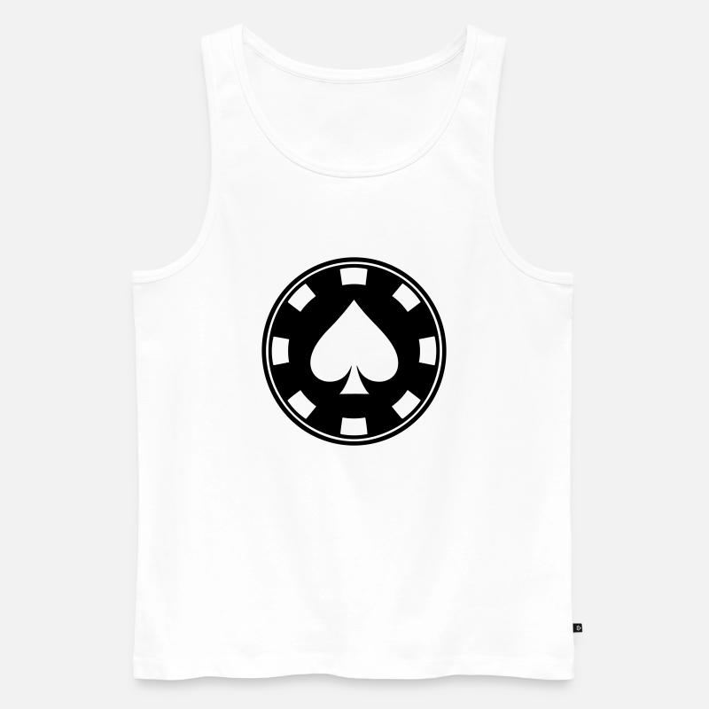 Poker-Chip - Männer Premium Bio Tank Top - Weiß