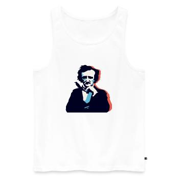 Pensée d’Edgar Allan Poe - Débardeur bio Premium Homme - blanc - Devant - AI Model Male 178 light (178cm)