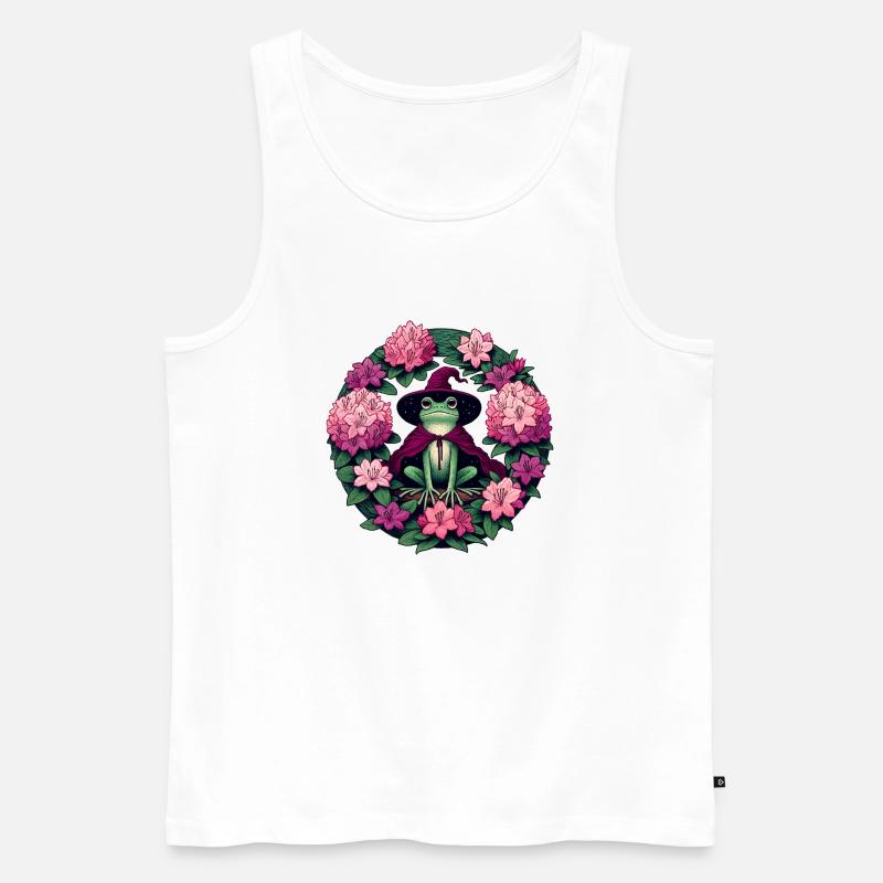 Frosch-Zauberer - Männer Premium Bio Tank Top - Weiß