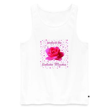 liebste Mama Rose - Männer Premium Bio Tank Top - Weiß - Vorne - Michal (187cm)