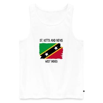 Saint-Kitts-et-Nevis - Caraïbes - Antilles - Débardeur bio Premium Homme - blanc - Devant - Michal (187cm)