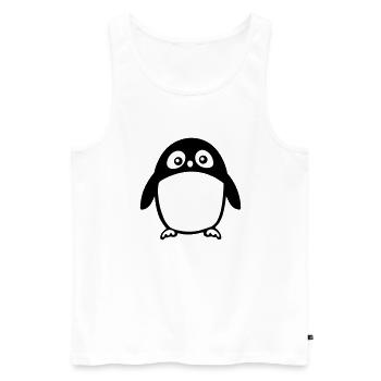 Pinguin - Männer Premium Bio Tank Top - Weiß - Vorne - Michal (187cm)