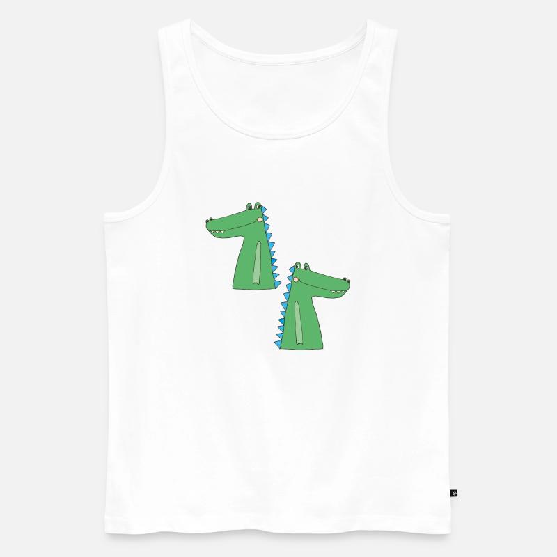 kroko zu zweit - Männer Premium Bio Tank Top - Weiß