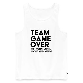Braut Support JGA Team Game Over - Männer Premium Bio Tank Top - Weiß - Vorne - Michal (187cm)