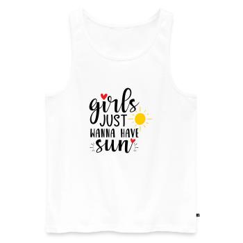 Les filles veulent juste avoir le soleil - Débardeur bio Premium Homme - blanc - Devant - Michal (187cm)