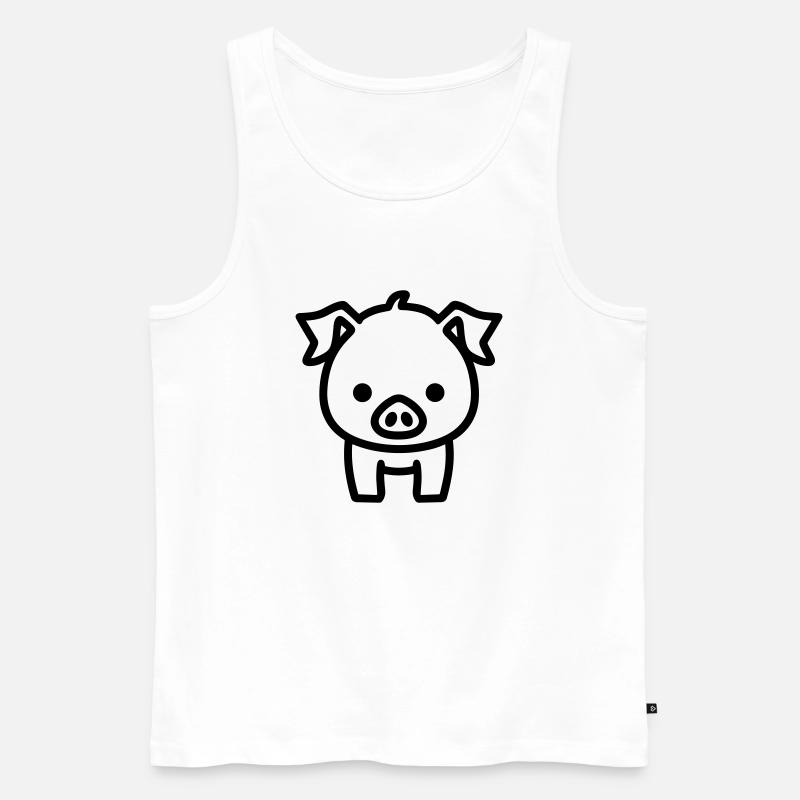 Schwein - Männer Premium Bio Tank Top - Weiß