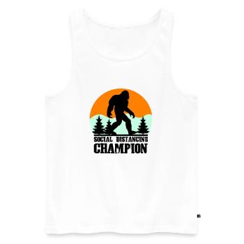big foot social distancing - Men's Premium Organic Tank Top - white - Front - AI Model Male 178 light (178cm)