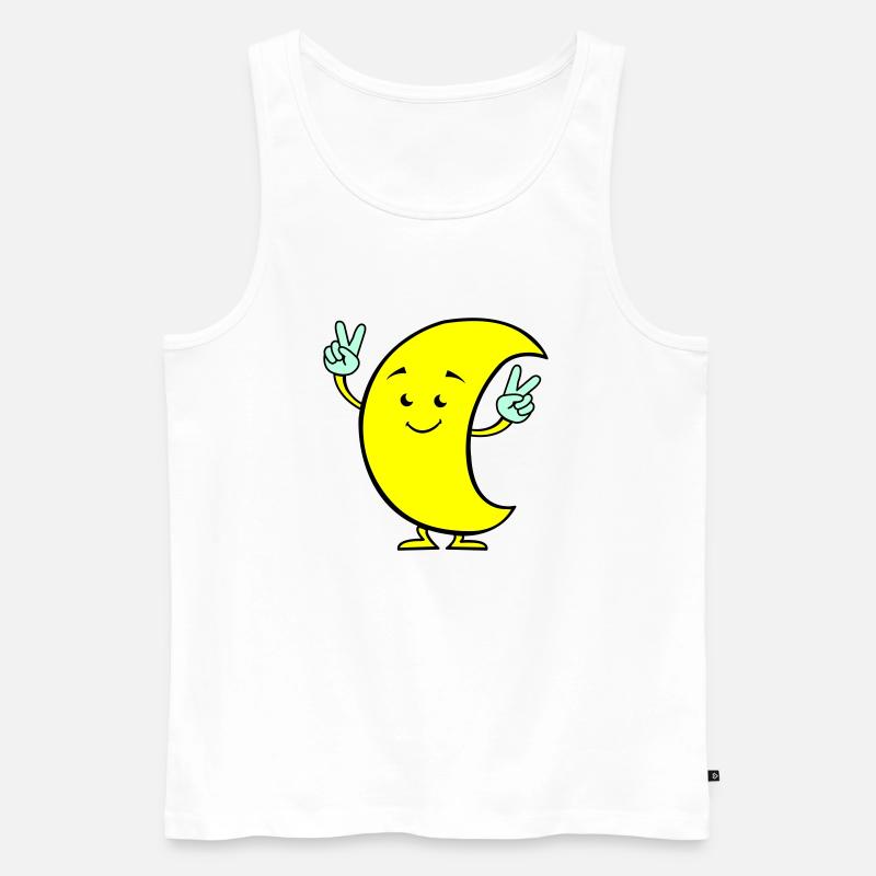 mond comic 02 - Männer Premium Bio Tank Top - Weiß