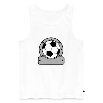 Badge de football avec étoiles - Débardeur bio Premium Homme - blanc - Devant - AI Model Male 178 light (178cm)