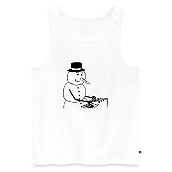 Winter DJ Snowman Mixer Mixer Music Party - Men's Premium Organic Tank Top - white - Front - Michal (187cm)