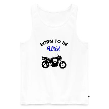 motorcycle - Men's Premium Organic Tank Top - white - Front - Michal (187cm)