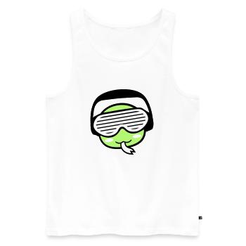 Coole DJ Schlange Gesicht Tier Kopf Musik Party - Men's Premium Organic Tank Top - white - Front - AI Model Male 178 light (178cm)
