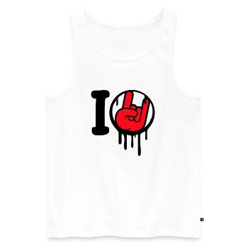 I Love Heavy Metal Hard Rock Musik Handgeste Herz - Männer Premium Bio Tank Top - Weiß - Vorne - AI Model Male 178 light (178cm)