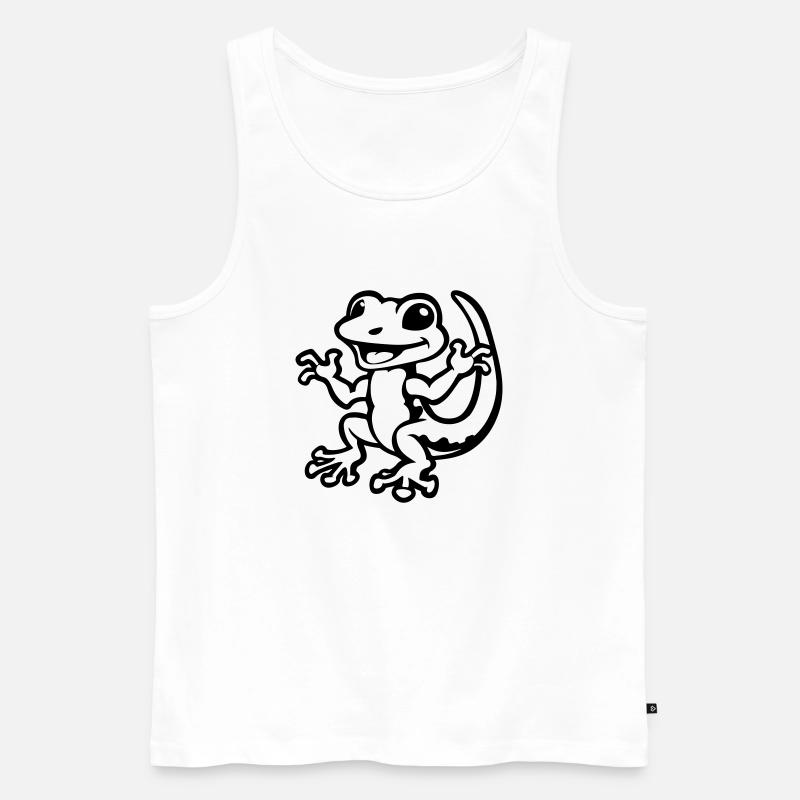 gecko tier - Männer Premium Bio Tank Top - Weiß