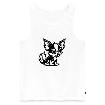 Dog Comic - Men's Premium Organic Tank Top - white - Front - Michal (187cm)