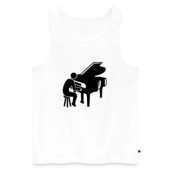 Piano Keys Instrument Playing Classical Music - Men's Premium Organic Tank Top - white - Front - Michal (187cm)