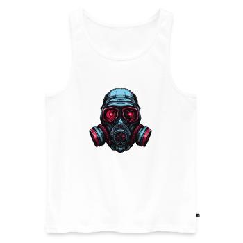 Gasmaske - Männer Premium Bio Tank Top - Weiß - Vorne - AI Model Male 178 light (178cm)