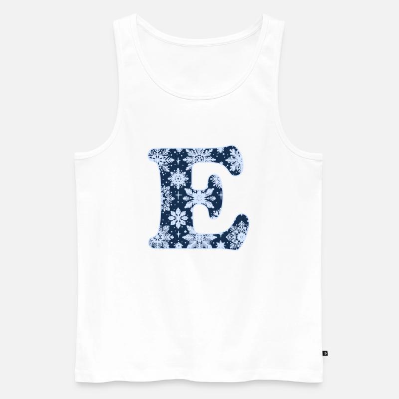 Buchstabe E Schneeflocken - Männer Premium Bio Tank Top - Weiß