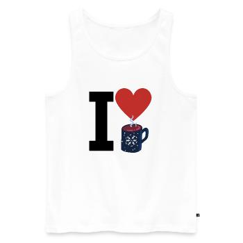 I Love Glühwein - Männer Premium Bio Tank Top - Weiß - Vorne - Michal (187cm)