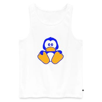 Mignon Penguin Siège Bébé Enfant Tout-petit Timide - Débardeur bio Premium Homme - blanc - Devant - Michal (187cm)