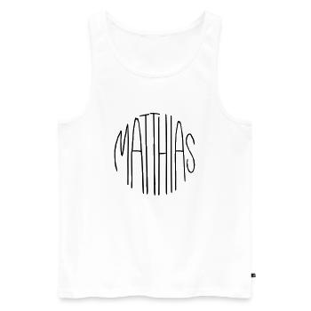Matthias - Débardeur bio Premium Homme - blanc - Devant - AI Model Male 178 light (178cm)