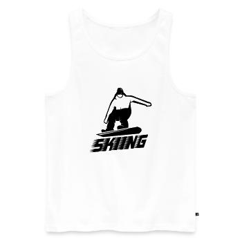 Skiing Snowboard - Men's Premium Organic Tank Top - white - Front - Michal (187cm)