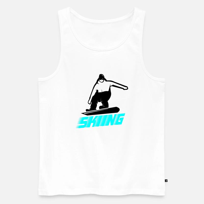 skiing - Männer Premium Bio Tank Top - Weiß