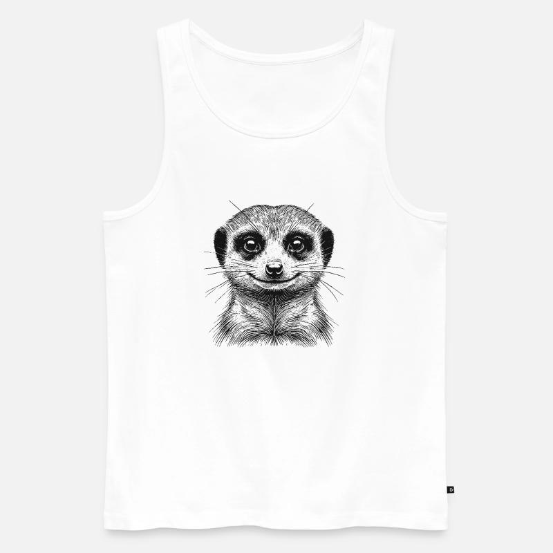 Erdmännchen - Männer Premium Bio Tank Top - Weiß