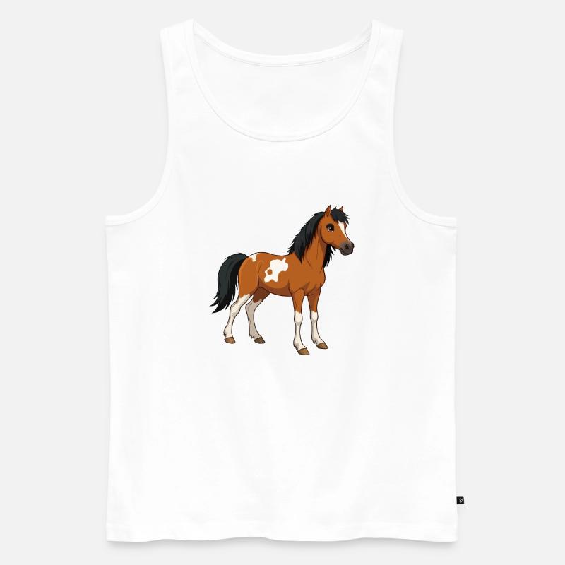 Pferd klein echt - Männer Premium Bio Tank Top - Weiß
