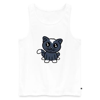 Cat Pet Cute Cute Kitten Friendly - Men's Premium Organic Tank Top - white - Front - AI Model Male 178 light (178cm)