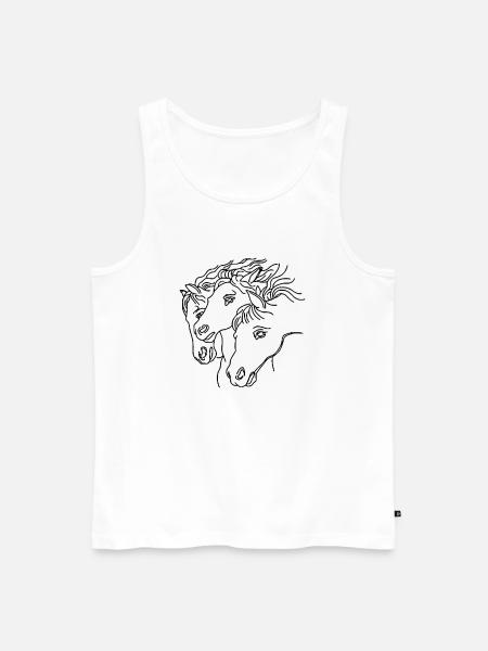 Chevaux - Débardeur bio Premium Homme - blanc