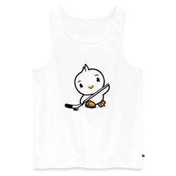 Bird Playing Hockey Sport Puck Stick Hobby - Men's Premium Organic Tank Top - white - Front - Michal (187cm)