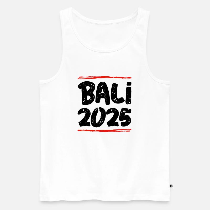Bali 2025 Spruch - Männer Premium Bio Tank Top - Weiß