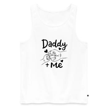 Papa, ich - Männer Premium Bio Tank Top - Weiß - Vorne - Michal (187cm)