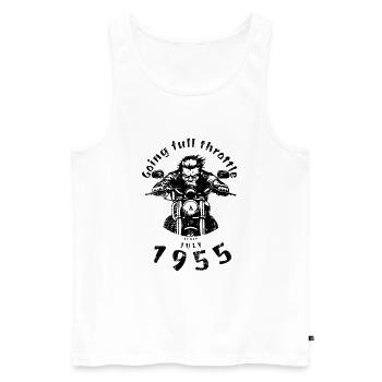 70. Geburtstag Going full throttle since 07/1955 - Männer Premium Bio Tank Top - Weiß - Vorne - Michal (187cm)
