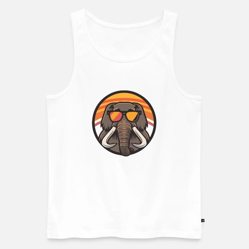 Mammut Comic Elefant Cool - Männer Premium Bio Tank Top - Weiß