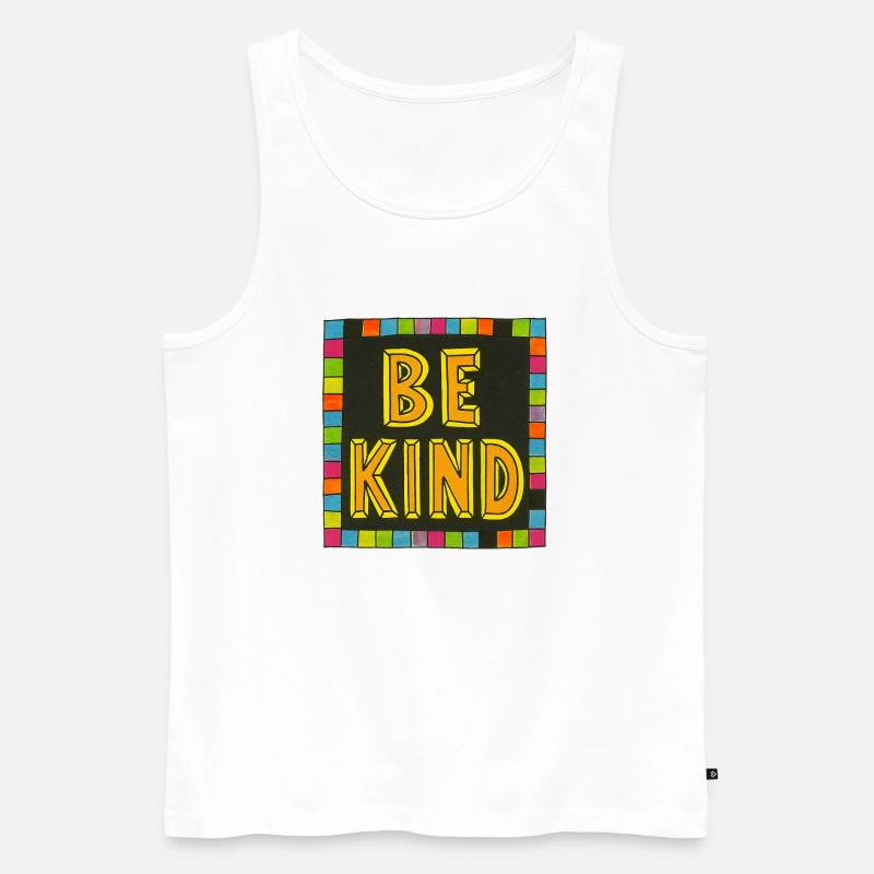 Sei freundlich Regenbogen-Block - Männer Premium Bio Tank Top - Weiß