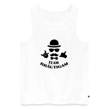 Team Groom - Men's Premium Organic Tank Top - white - Front - Michal (187cm)