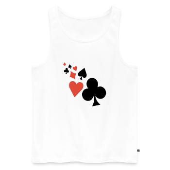 Playing Cards - Männer Premium Bio Tank Top - Weiß - Vorne - AI Model Male 178 light (178cm)